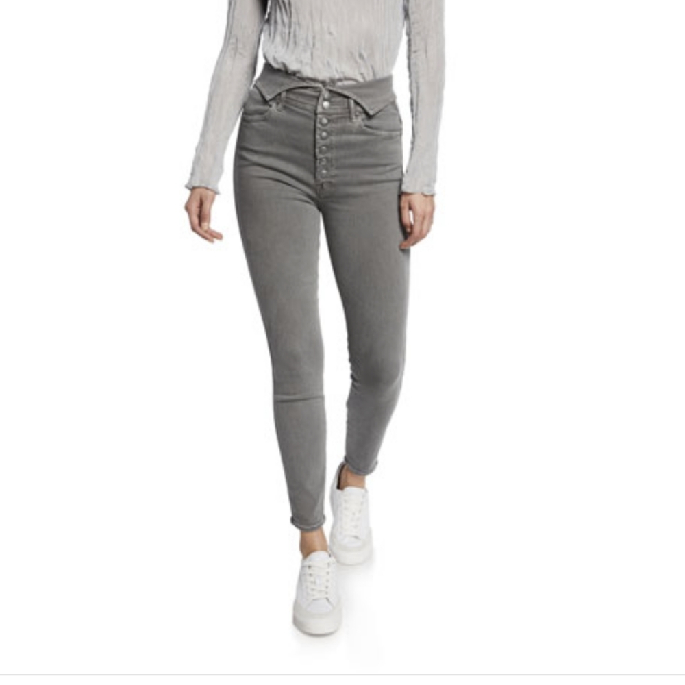 Mother 2016 Fit the SWOONER charcoal fold over y project gray snap ankle 26